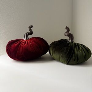 NWOT Bundle: (2) Two “Hobby Lobby” Velvet Decorative Pumpkins